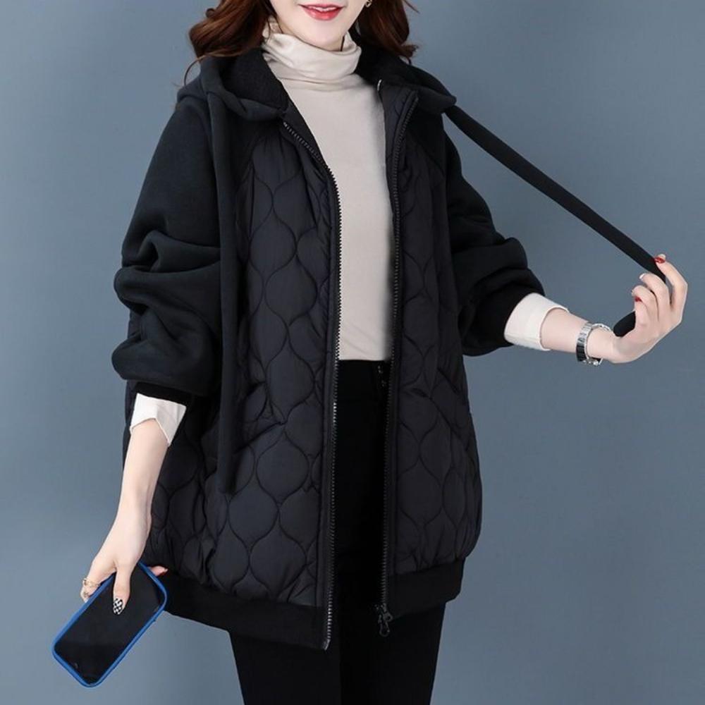 Женская стеганая куртка с капюшоном, пэчворк, пуховик, толстое пальто, хлопковая куртка, модная, большого размера, свободная, модная, женская одежда
