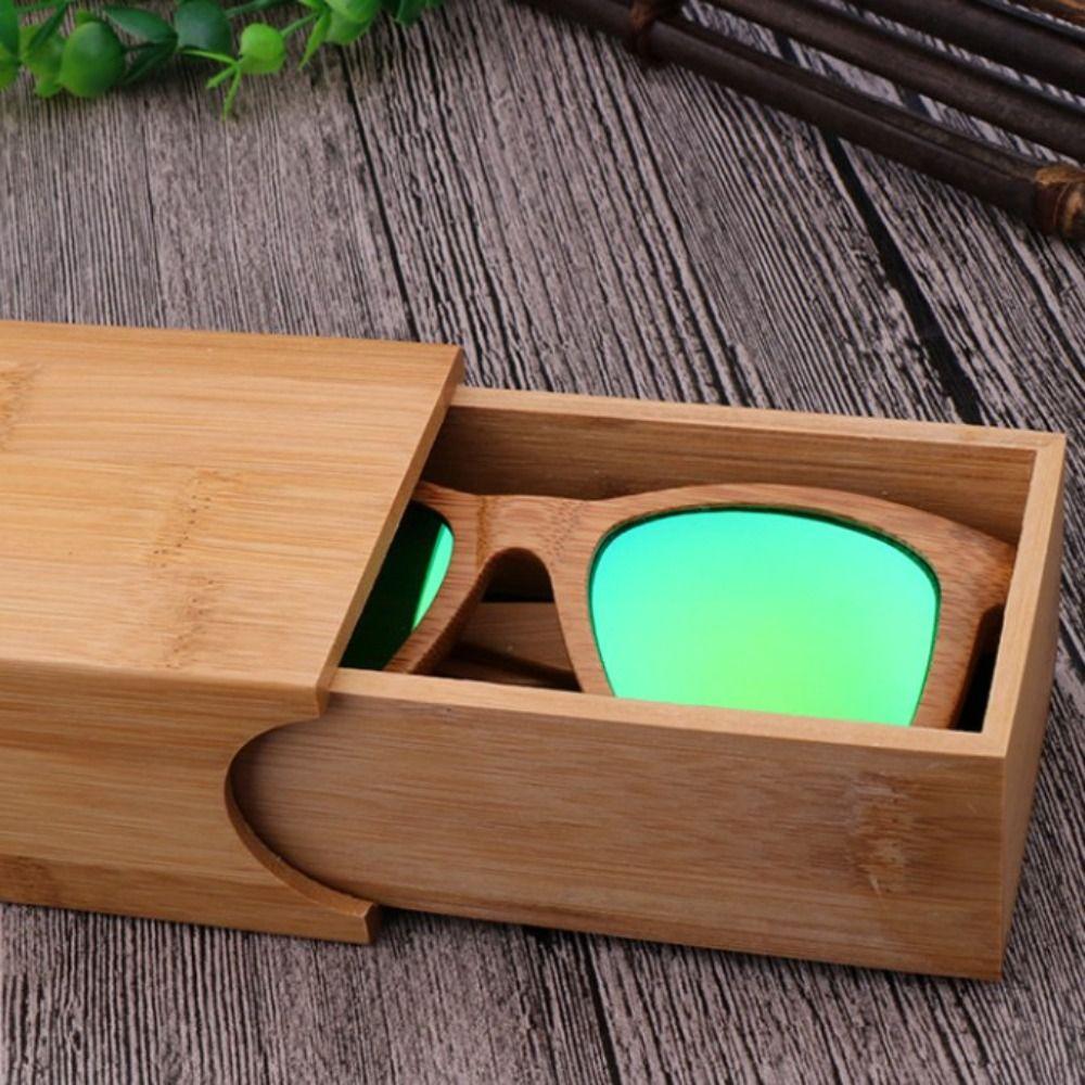 Square Bamboo Glasses Box Wooden Sunglasses Case New Sunglasses Box Women