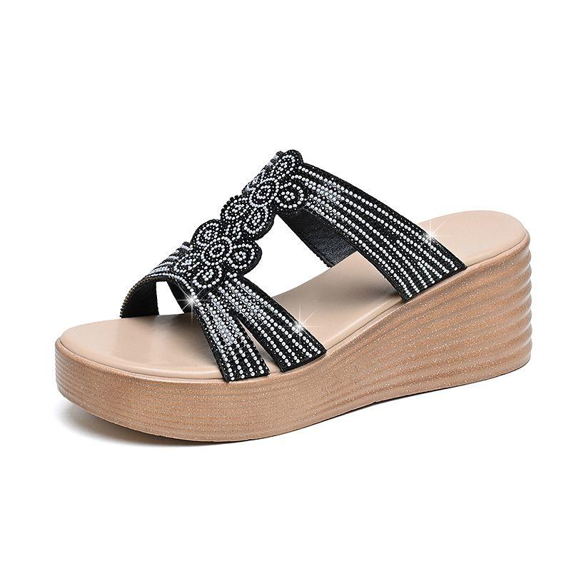 New Women Summer Comfort Breathable Sandals Platform Shoes Wedge High Heel Open Toes Fashion Beach Causal Sandal