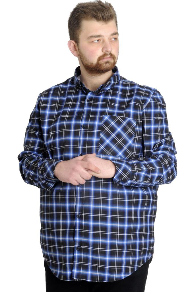 Мужская рубашка больших размеров размера плюс Xl Мужская рубашка больших размеров в клетку с длинным рукавом зеленая