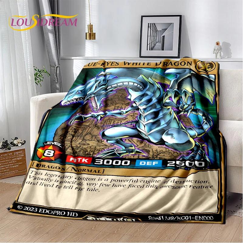 Монстр Золотая Карта Мультфильм Yu-Gi-Oh Синеглазый Белый Дракон Игра Мягкое Фланелевое Одеяло для Кровати Спальни Дивана Пикника, Отдых на Свежем Воздухе 013