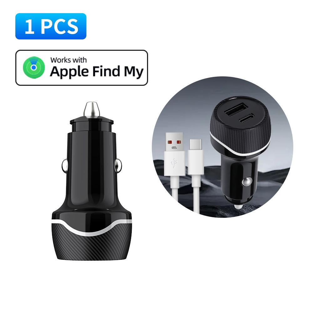 Car Charger USB Type C With iPhone GPS Locator Tracker for Apple Find My App Anti-loss Long Standby Time Universal Locator