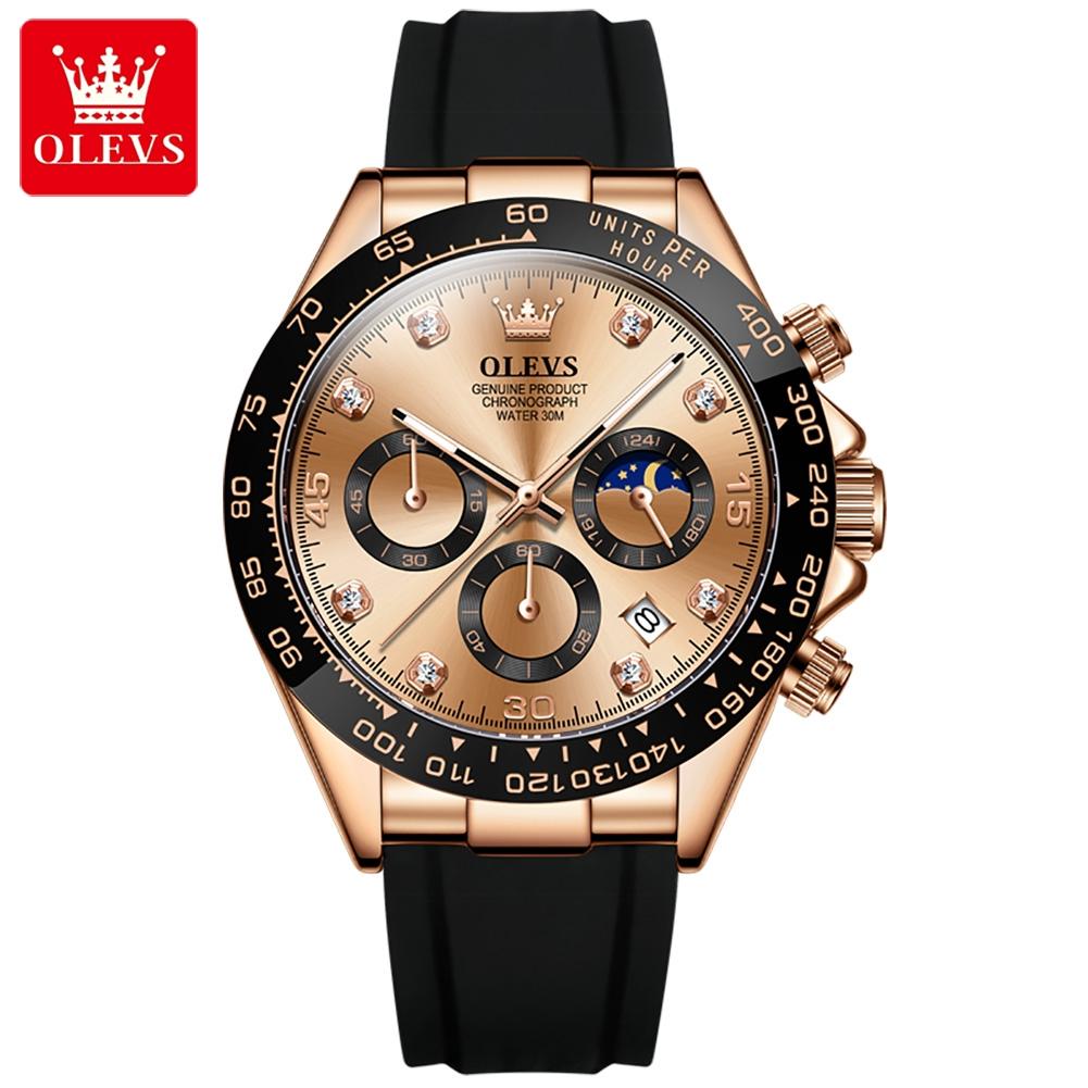 OLEVS Brand Watch Tape Multifunctional Timing Quartz Watch Night Light Men's Watch 2875