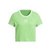 Футболка женская спортивная повседневная с коротким рукавом и небольшим цветным логотипом цвета лайма JI6872