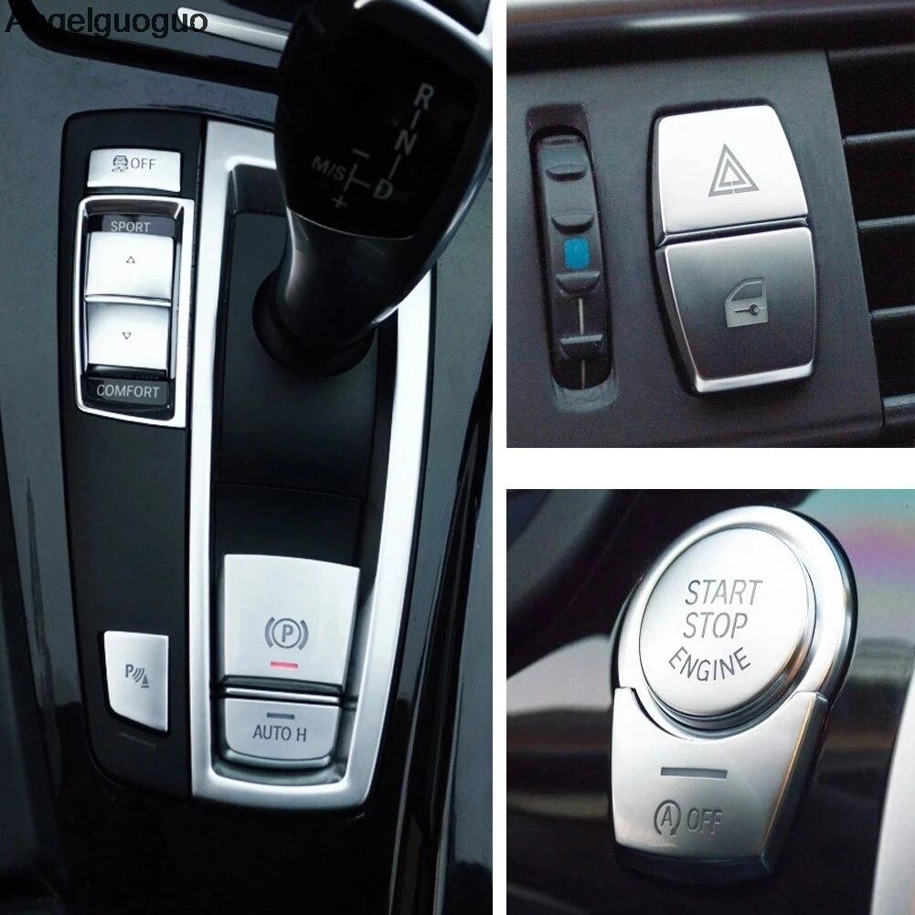 ABS Car Interior Button Covers Stickers Fit For BMW 5 5GT 6 7 Series F10 F07 F06 F20 F30 F32 F01 F02 F25 F26 Auto Accessories