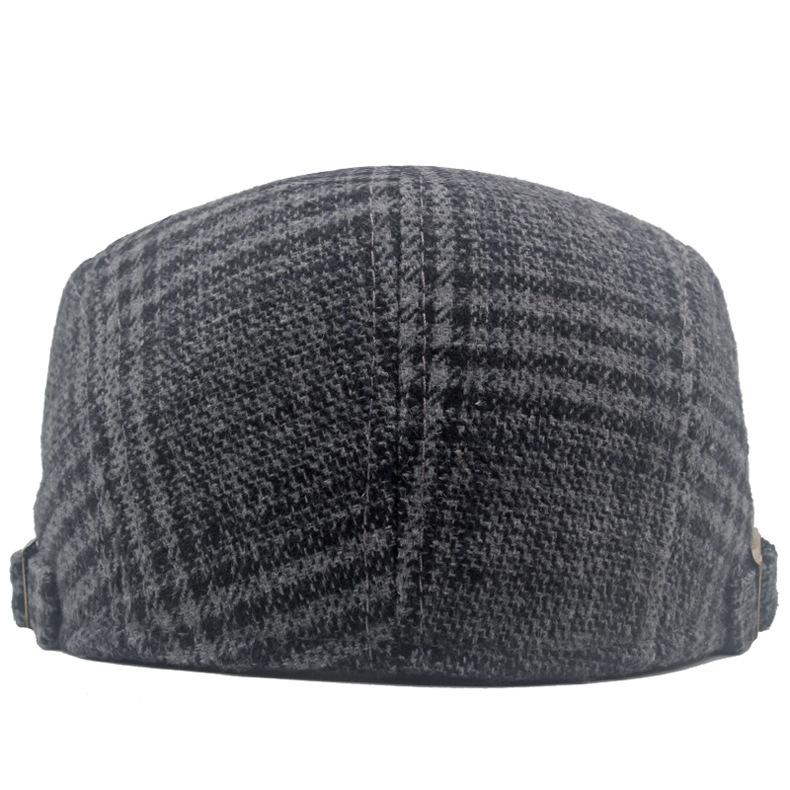 Клетчатый берет, мужская британская кепка, осенне-зимняя толстая теплая кепка, кепка газетчика