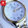 OLEVS Men's Watches Simple Business Stainless Steel Strap Original Quartz Wristwatch for Man Waterproof Luminous Date Week 5567