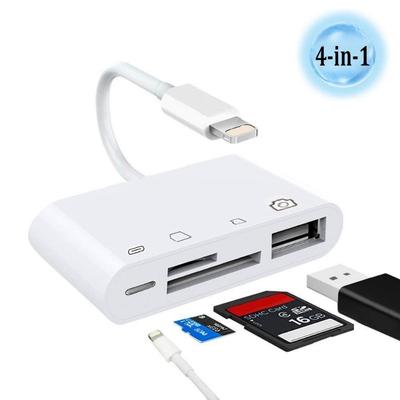 Комплект для подключения камеры 4 в 1, устройство чтения карт SD TF для телефона, адаптер камеры USB OTG с портом питания, концентратор, клавиатура, MIDI-адаптер