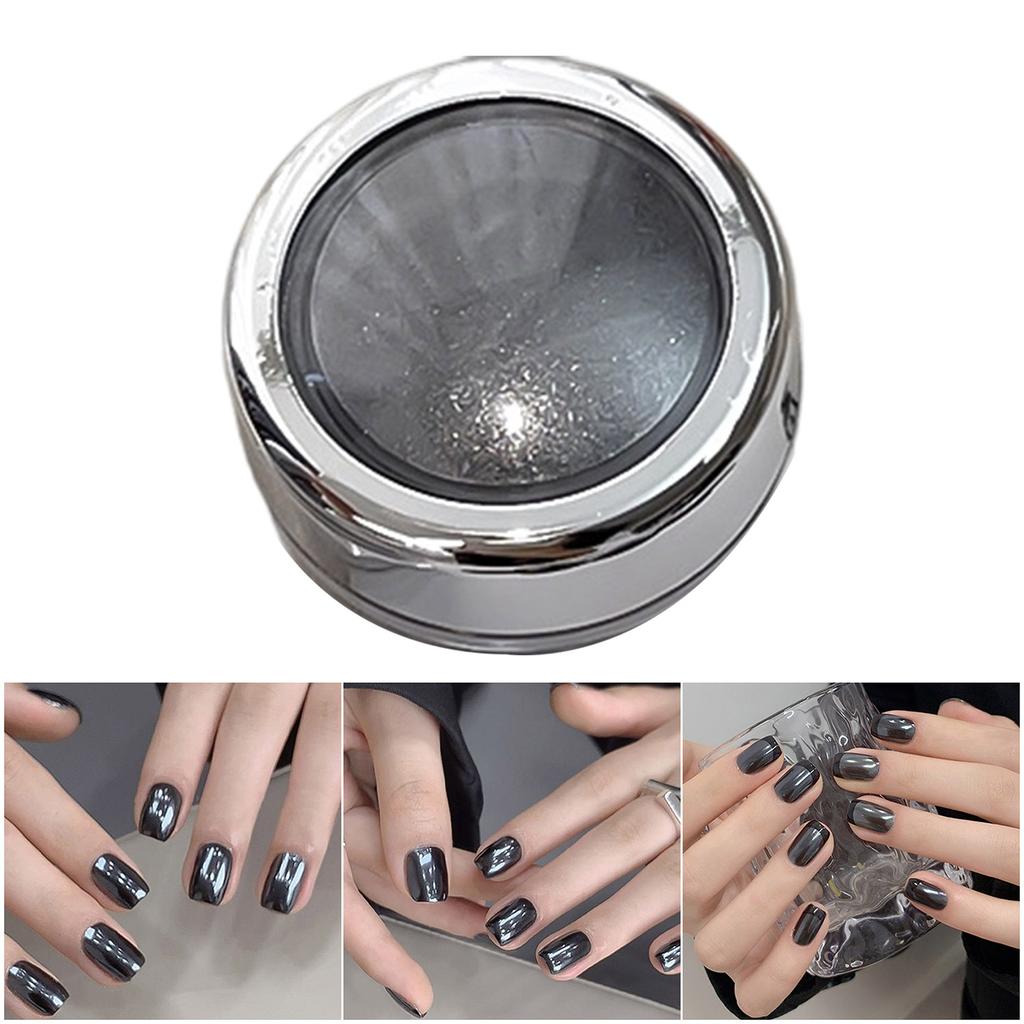 Aurora Mirror Effect Black Nail Powder Long Lasting Scratch Resistant DIY Manicure Glitter For Night Events
