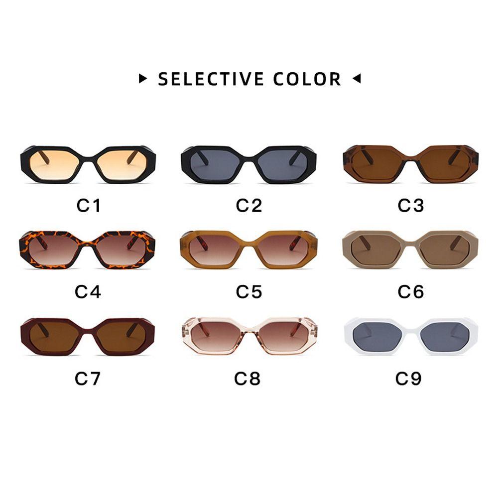 Geometric Frame Retro Sunglasses Small 90s Shades Trendy Rectangle Sunglasses for Women & Men