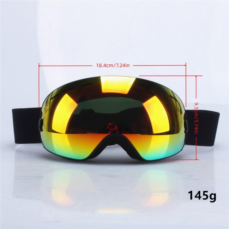 Double-Layer Anti-Fog Ski Goggles With Prescription Lens Slot Adults Windproof UV-Protective Fog-Resistant Snow Sports