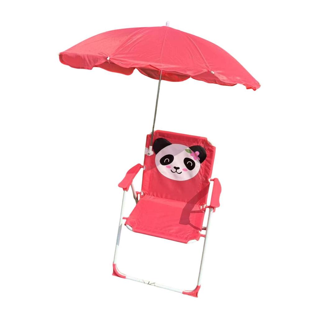 Beach Chair Camping Chair with Umbrella Backrest Foldable Sturdy Steel Frame Outdoor Seating for Picnics Boys Girls Children