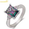 Classic Copper Alloy Colorful Zircon Ring Ladies Jewelry Wedding Promise Party Gift