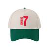 Color matching hard top five-piece baseball cap women's football number printed breathable cap outdoor sun hat