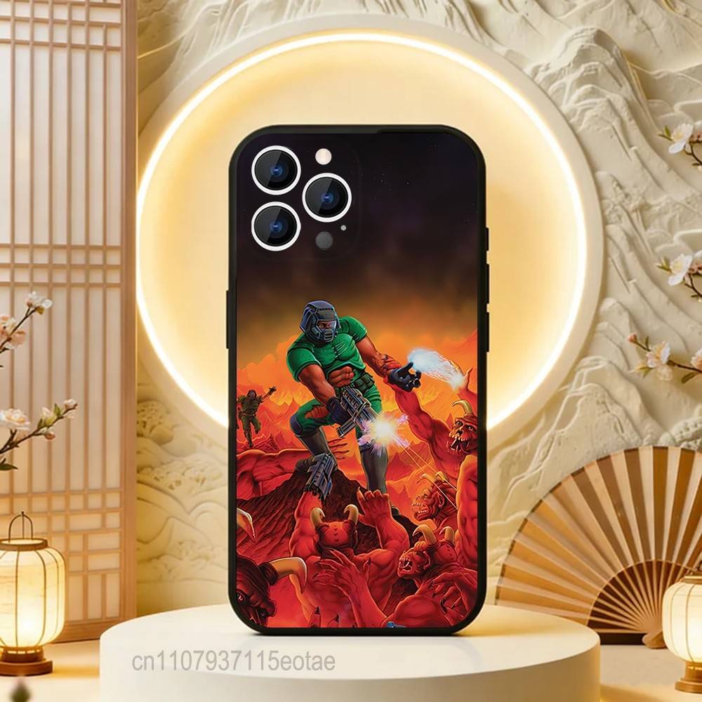 Игровой D-DoomS S-Slayer Черный Мягкий Чехол Для iPhone 17 13 14 15 11 16 12 Pro Max Pro Max Plus E Air Mini Чехол-Оболочка Для Телефона