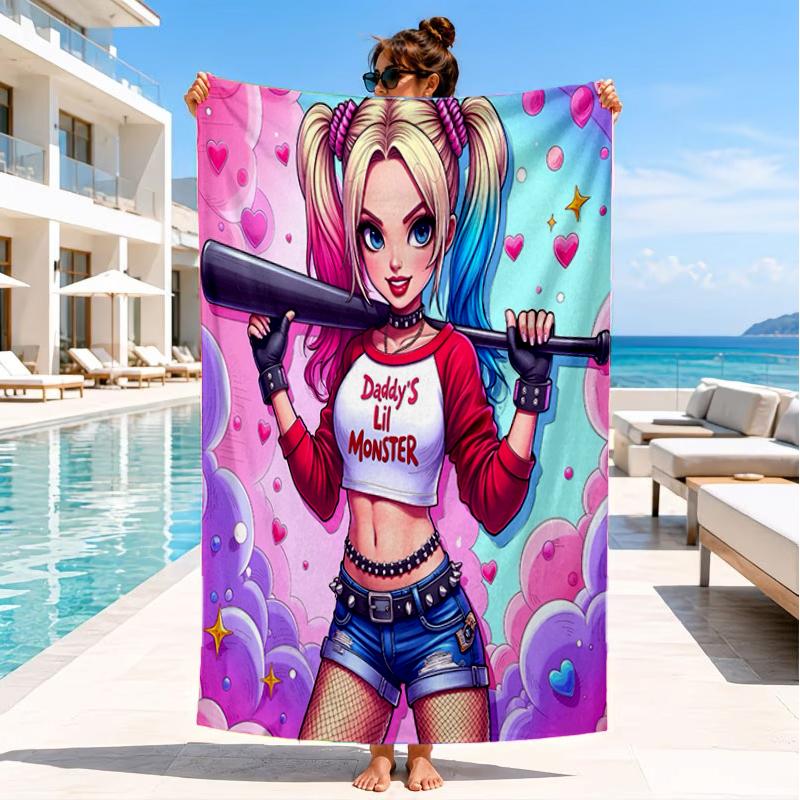 Quinn Artwork Beach Towel, Super Soft Microfiber, Perfect Gift for Her/Him, Birthday, for Pool, Beach, Travel, Decor Beach Party