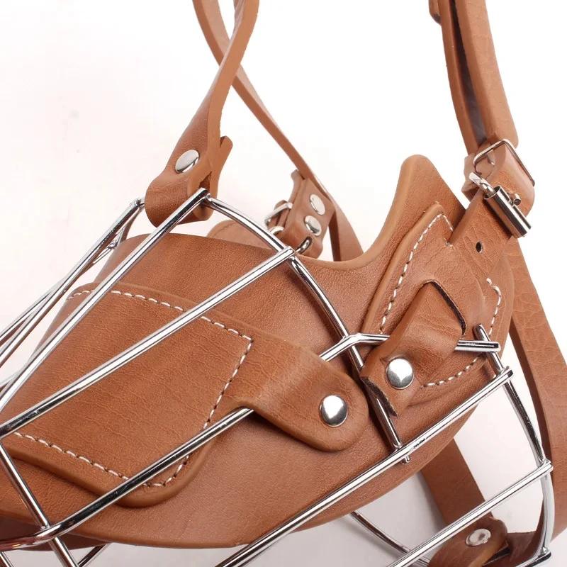 Дрессировочный ошейник для собак из мягкой кожи с регулируемыми дышащими ремнями, маска для средних и больших собак, бульдог, аксессуары для уличных собак