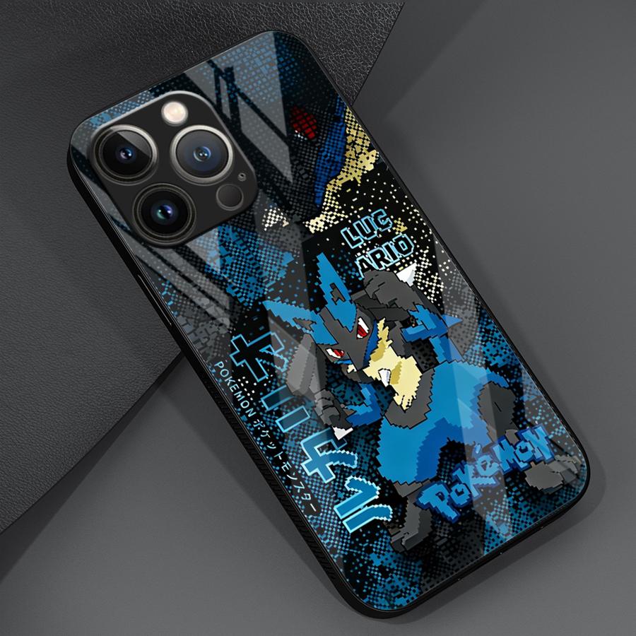 Phone Cover Glass Case for iPhone 17 Pro Max 8 XR 15 Plus 11 16 Air 14 13 12 Hot Cartoon Pokemon