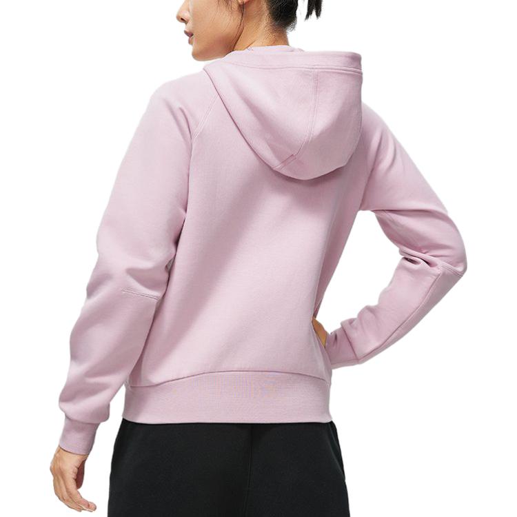 Li-Ning Удобная однотонная куртка с капюшоном, женские куртки, цвет лотоса-розовый, фиолетовый AWDU114-5