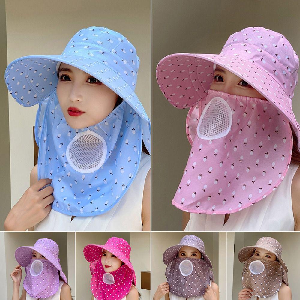 Face And Neck Sunhat Wide Brim UV Protection Hat Casual Summer Sunscreen Outdoor
