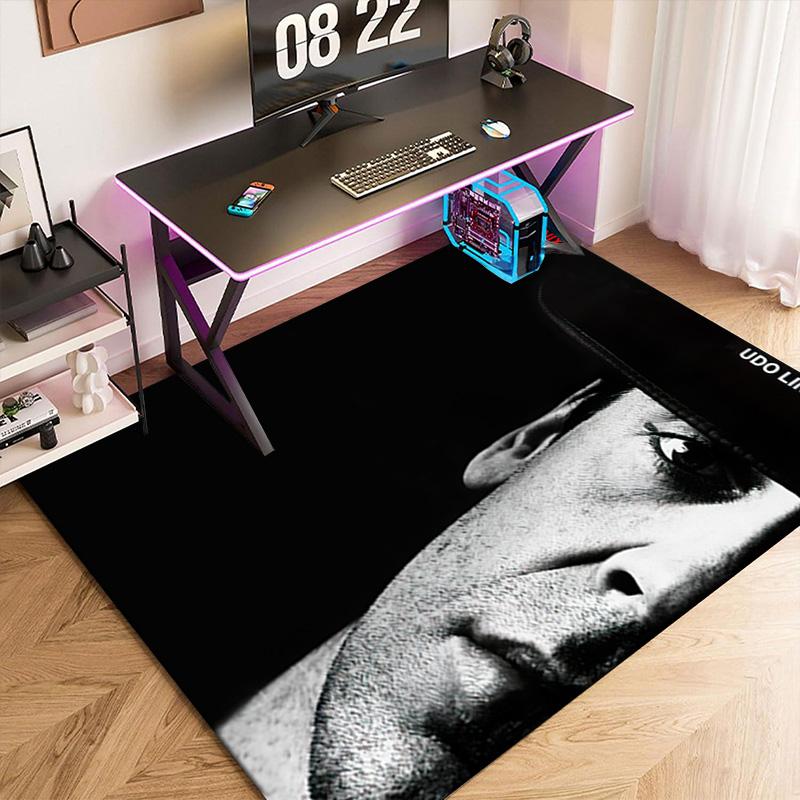 1pc Udo Lindenberg's Black and White Album Carpet Rug for Living Room Bedroom Home Sofa Decoration,Kids play Non-slip Floor Mat
