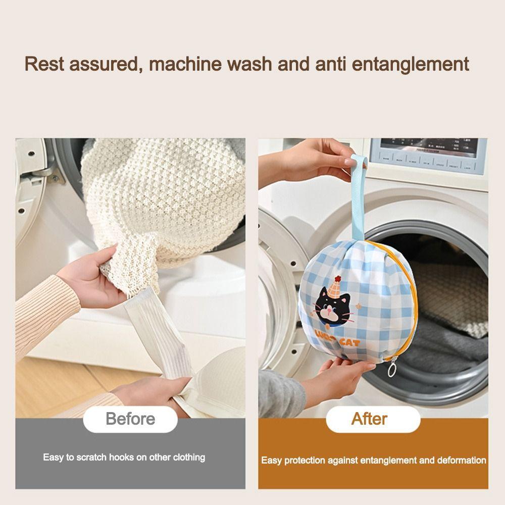 Divided Grids Bra Socks Storage Pouch Cartoon Clothing Sorting Bag for Travel