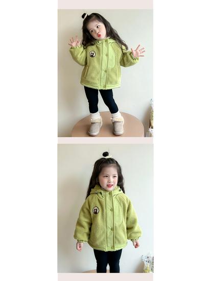 Девичья стеганая зимняя хлопковая куртка на флисовой подкладке - Модное детское пальто.