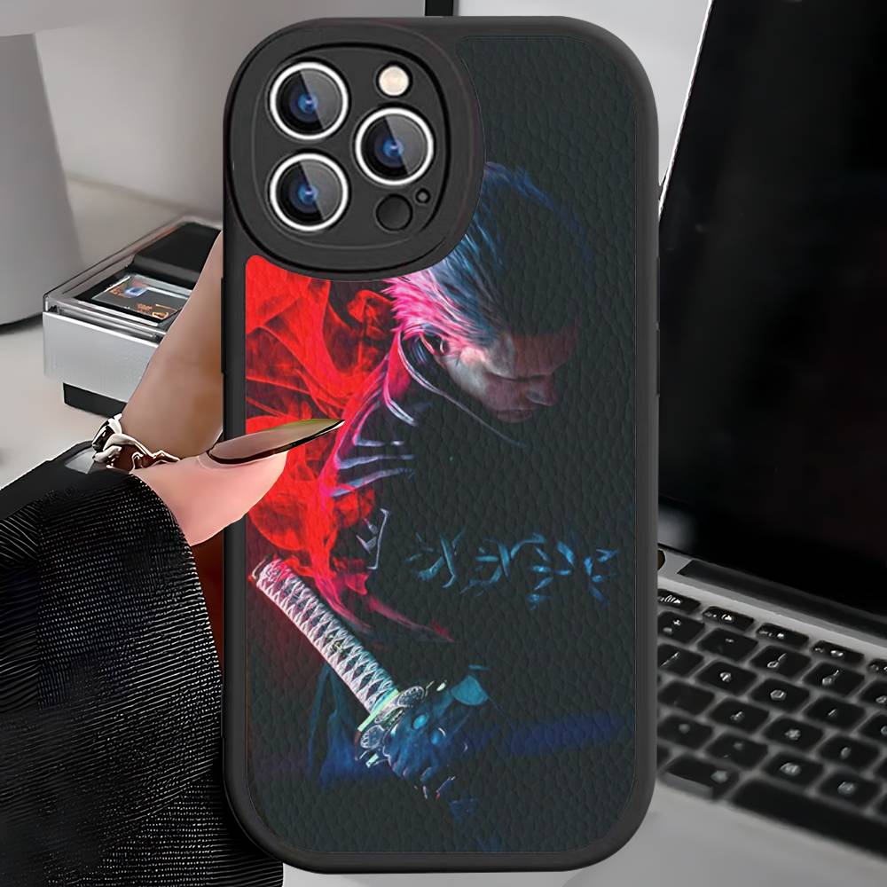 Игровой чехол D-Devil May Cry из кожи для телефона iPhone 16 15 14 13 12 11 Pro Max Plus Ударопрочный чехол