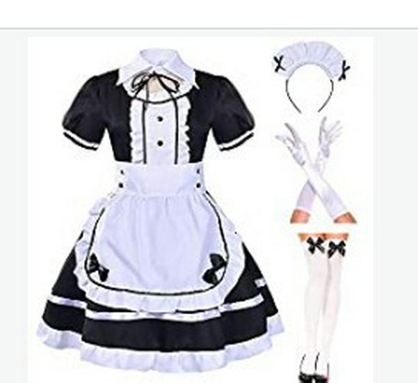 K-On! Maid Anime Performance Costume - Black & White Halloween Cosplay Outfit