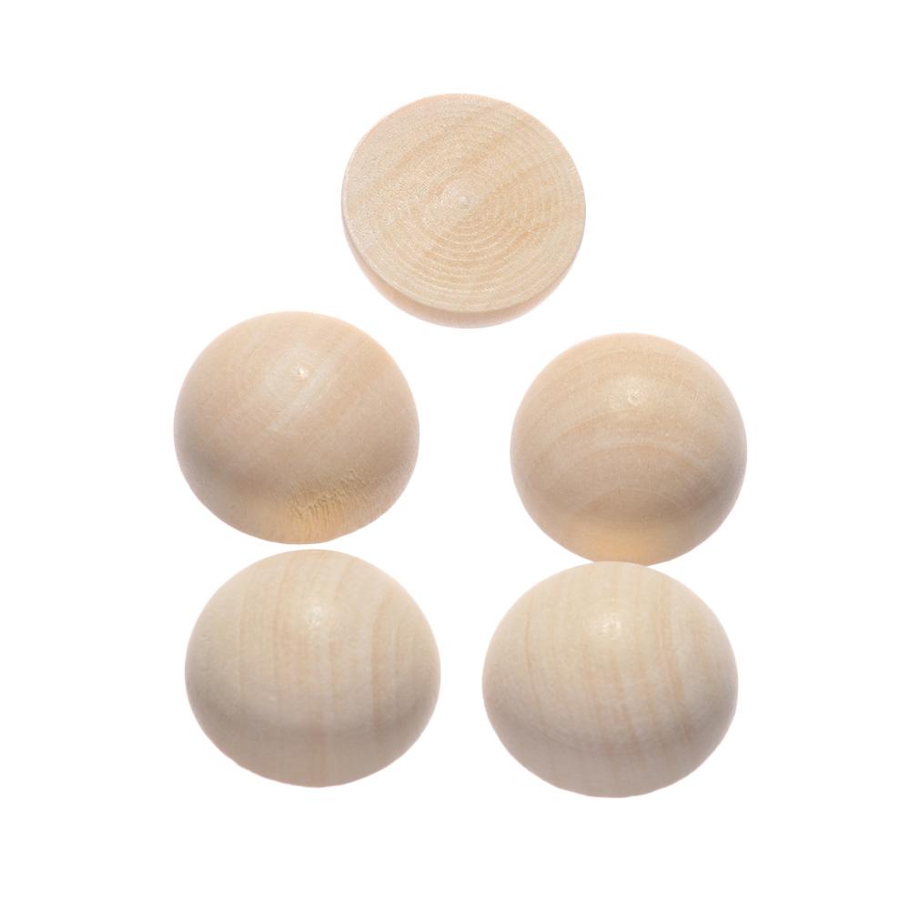 Graffiti Unfinished Accessories Jewelry Making Split Round Balls Half Wooden Beads Half-faced Wood