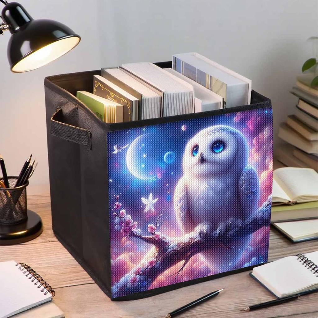 Сова на ветке 5D Алмазная живопись Корзина для хранения Полная круглая выкладка Мозаика Алмазная вышивка Наборы для вышивания крестом Домашний декор Домашний декор