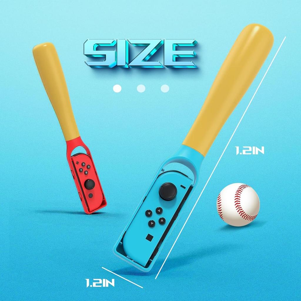 2 шт. Бейсбольная бита для контроллера Nintendo Switch Joy-Con, Аксессуары для контроллера для бейсбольной игры, Совместимые с Nintendo Switch OLED/ Nintendo Switch