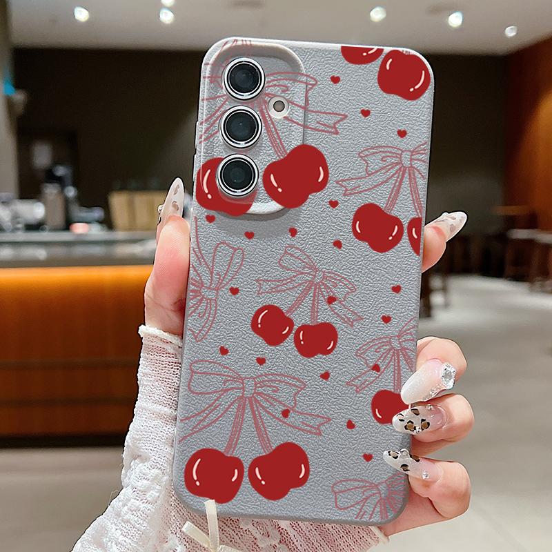 Cherry Fruits Case For Samsung Galaxy S25 S24 Ultra S23 Plus S22 S21 FE A15 A16 A25 A26 A34 A35 A36 A52 A53 A54 A55 A56 5G Capa