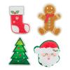 Рождественские губки Кухонные двухсторонние Скраб Губка для мытья мисок и кастрюль Санта Рождественская елка Пряничный человечек Инструменты для уборки
