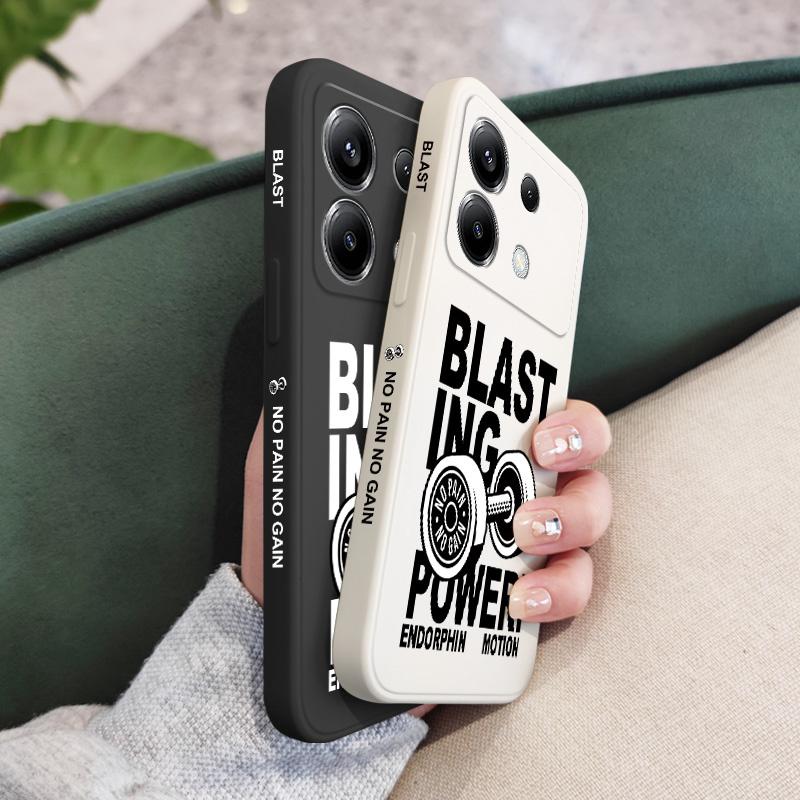 Чехол-держатель для телефона с гантелей для Xiaomi Poco F7 X7 X6 F6 M6 M5 M5S F5 X5 F4 X4 M4 F3 M3 X3 Pro 4G 5G GT Силиконовый чехол