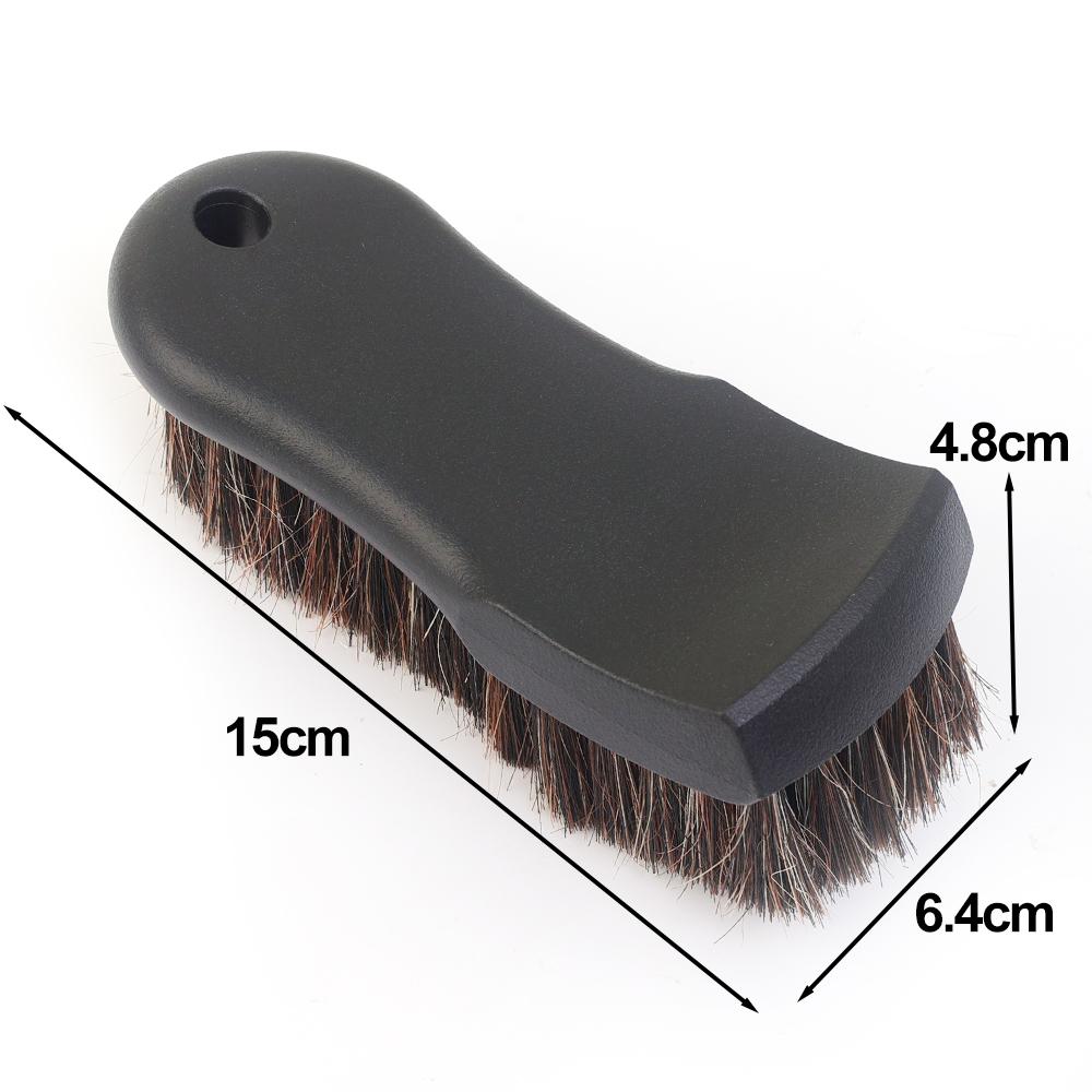 Щетка для чистки кожи автомобиля, натуральная щетка из конского волоса, щетки для чистки зазоров сидений, инструменты для чистки шин и колес