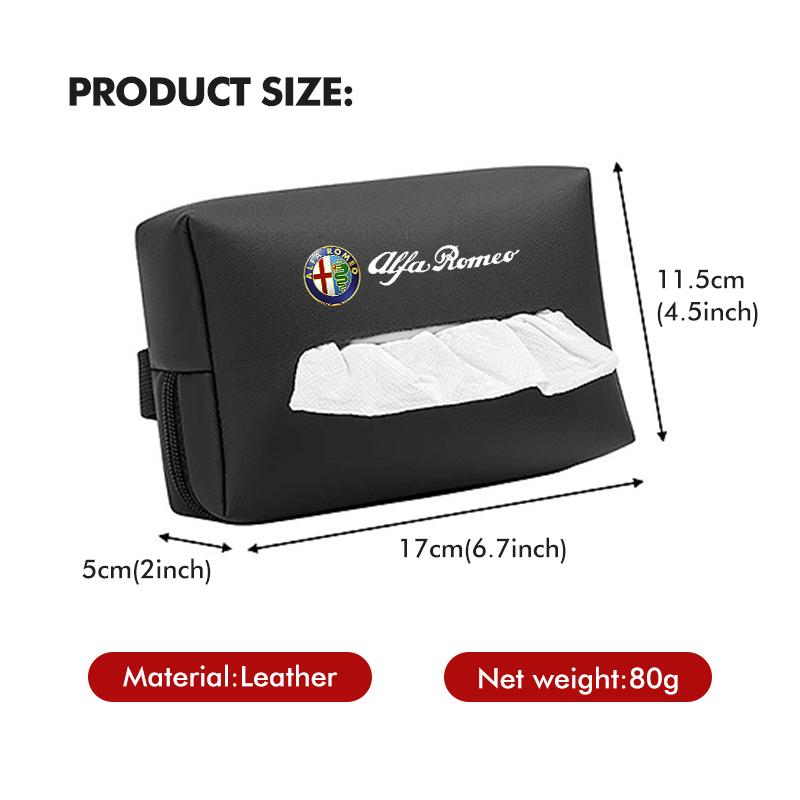 phngj8 Car Logo Center Console Armrest Tissue Box Seat Back Hanging Paper Boxs For Alfa Romeo 159 Giulietta 156 147 Giulia Mito GT