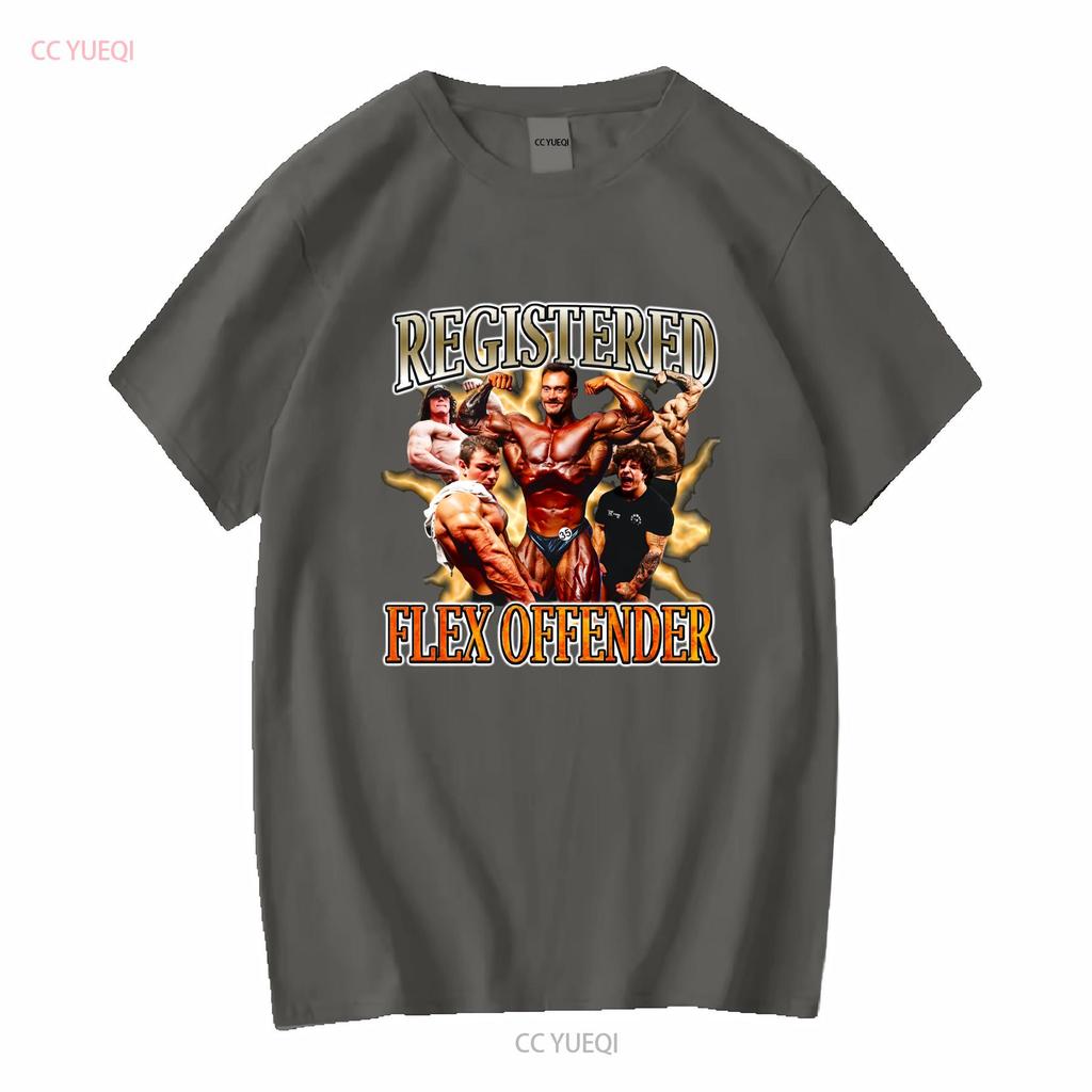 Registered Flex Offender Funny Offensive T Shirt Gym Lifting Ironic Sam Sulek Tren Twins CBum long or short sleeves vintage
