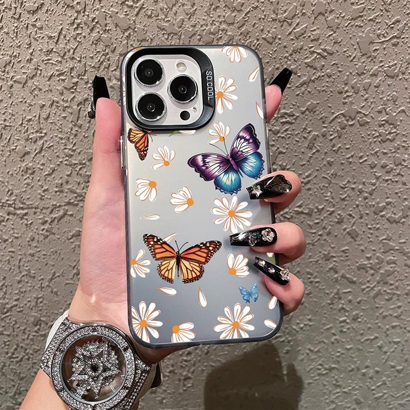 Чехлы с рисунком цветов и бабочек с леопардовым принтом для iPhone 11 12 13 15 Pro Max Plus Mini, противоударный бампер для iPhone 14 7 XS X, защитный чехол для телефона