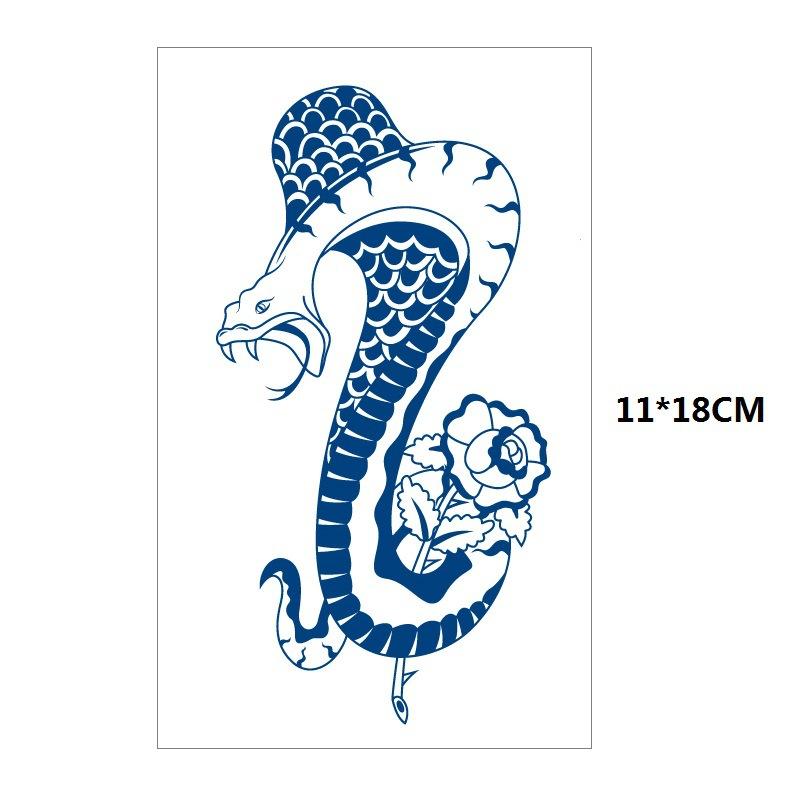 Herbs Gradual Change Jellyfish Planet Feather Snake Big Pattern Geisha Slowly Color Simulation Water Transfer Tattoo Sticker