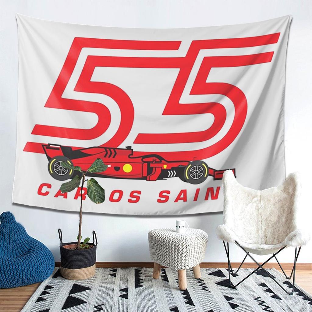 Carlos Sainz Jr F1 Signature Graphic Tapestry Wall Hanging Aesthetic Home Decoration Tapestries for Living Room Bedroom