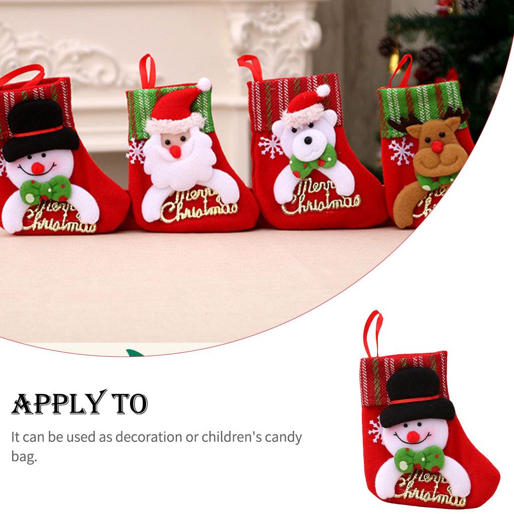 Cartoon Christmas Bags Wrapping Packaging Storage Hanger Socks Letters Sign Goodie Bag Hanging Pendent Candy Snacks New Year