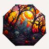 Stained Castle Scene  DecorUmbrella, Portable 3-Fold Compact Umbrella,Christmas Gift ES471