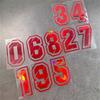 1PC Red Laser Motorcycle Number Stickers Funny for Scooter Front Fairing Racing Helmet Self-adhesive Waterproof Vinyl Decals