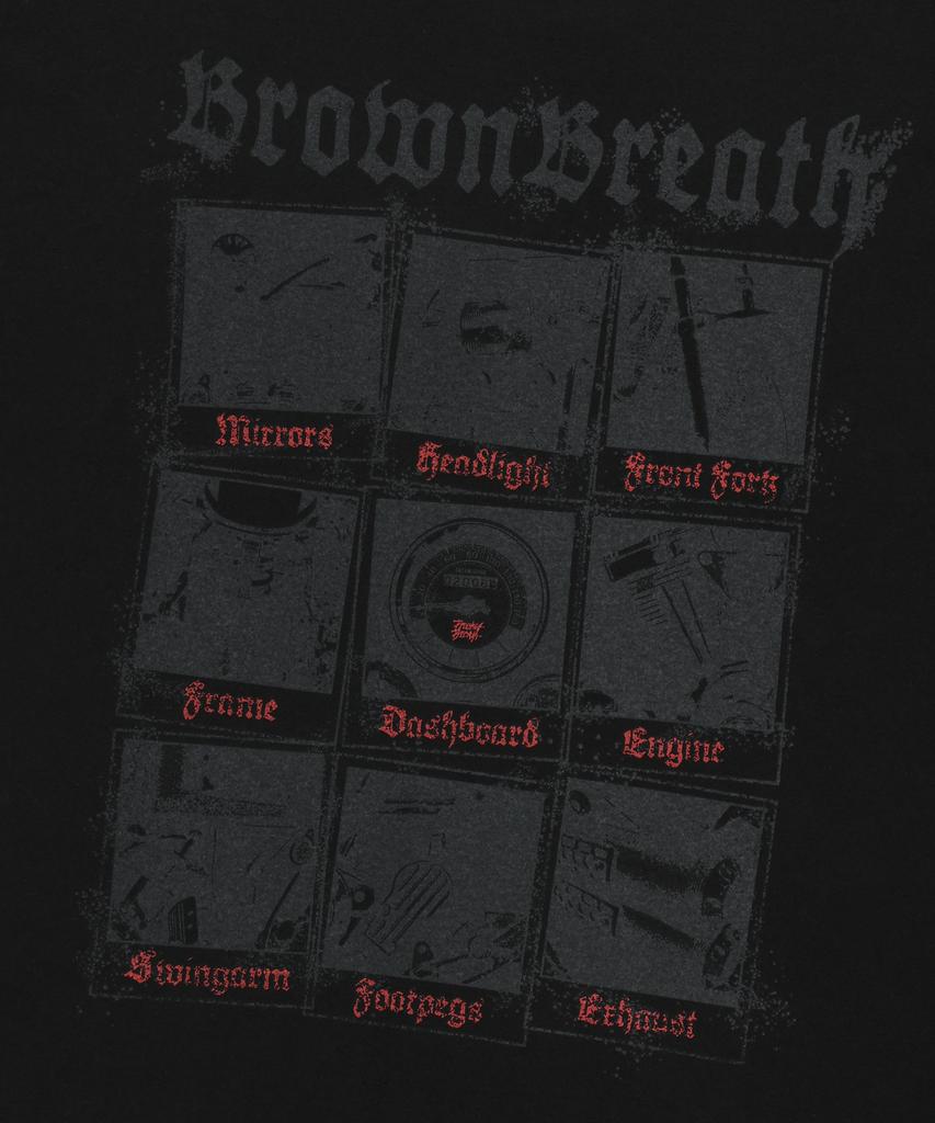 BROWNBREATH Футболка с принтом Gear Tile - Черная