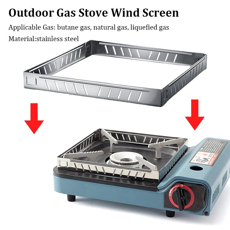 Уличная плита Ветрозащитный экран Кемпинговое оборудование Складная плита Ветрозащитный экран для горелки Пикниковые плиты Ветрозащитные дефлекторы Кемпинговая горелка из нержавеющей стали