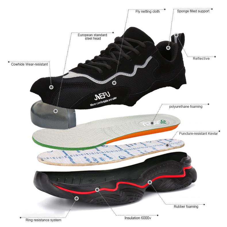 Рабочая защитная обувь. Изолирующая рабочая обувь со стальной головкой, противоразбивающая и непрокалывающая. Легкая дышащая и не впитывающая запах защитная обувь.