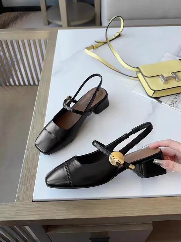 Новые туфли Мэри Джейн на квадратном каблуке с квадратным носком и средним каблуком на плоской подошве, весна/осень, однотонные женские туфли с пряжкой и ремешком, модная женская обувь