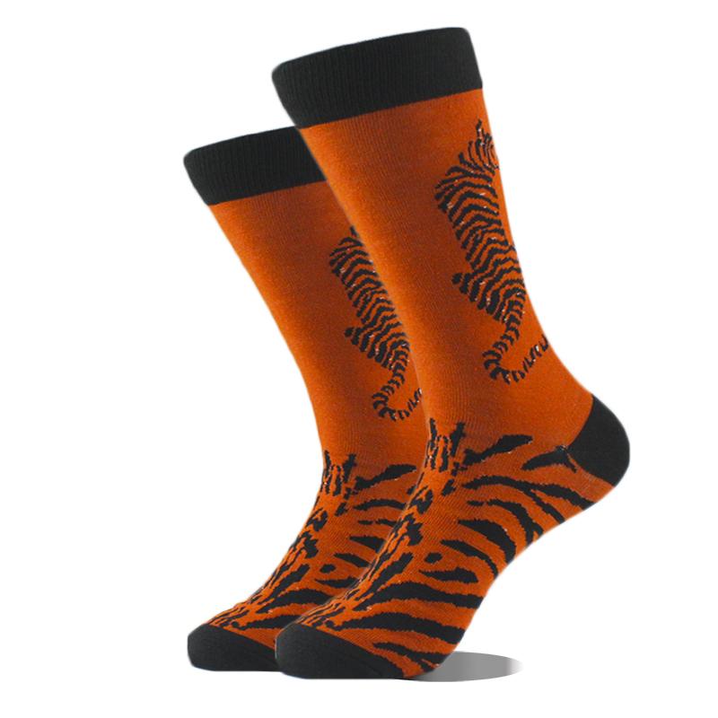 Happy Funny Socks Men Animal Lion Sloth Shark Crazy Design Sokken Unisex Novelty Violin Carrot Crew Skateboard Calcetines Hombre