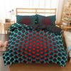 Three-Piece Honeycomb Quilt Cover 3D Digital Printing Bedding Kit